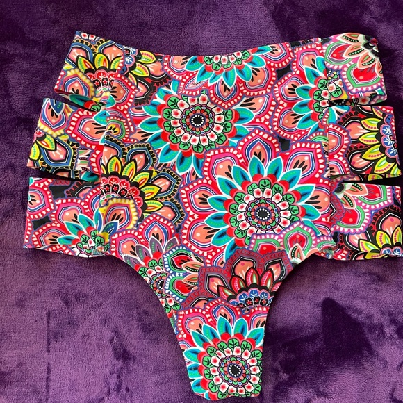 High waist slimming scrunch butt cheeky bottom bikini - Picture 4 of 6